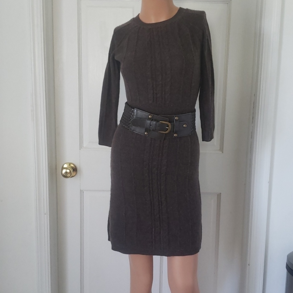 The limited Brown cable knit dress